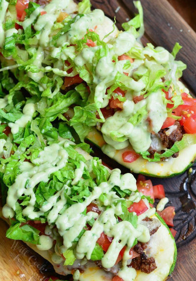 Turkey Zucchini Taco Boats